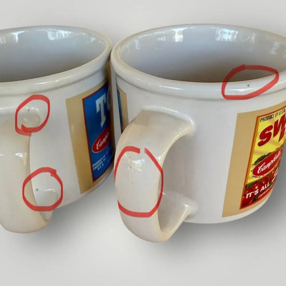 Campbell's Vintage Soup Mugs 2005 Set of 2 Collectible Houston Harvest 16 oz - Picture 10 of 10